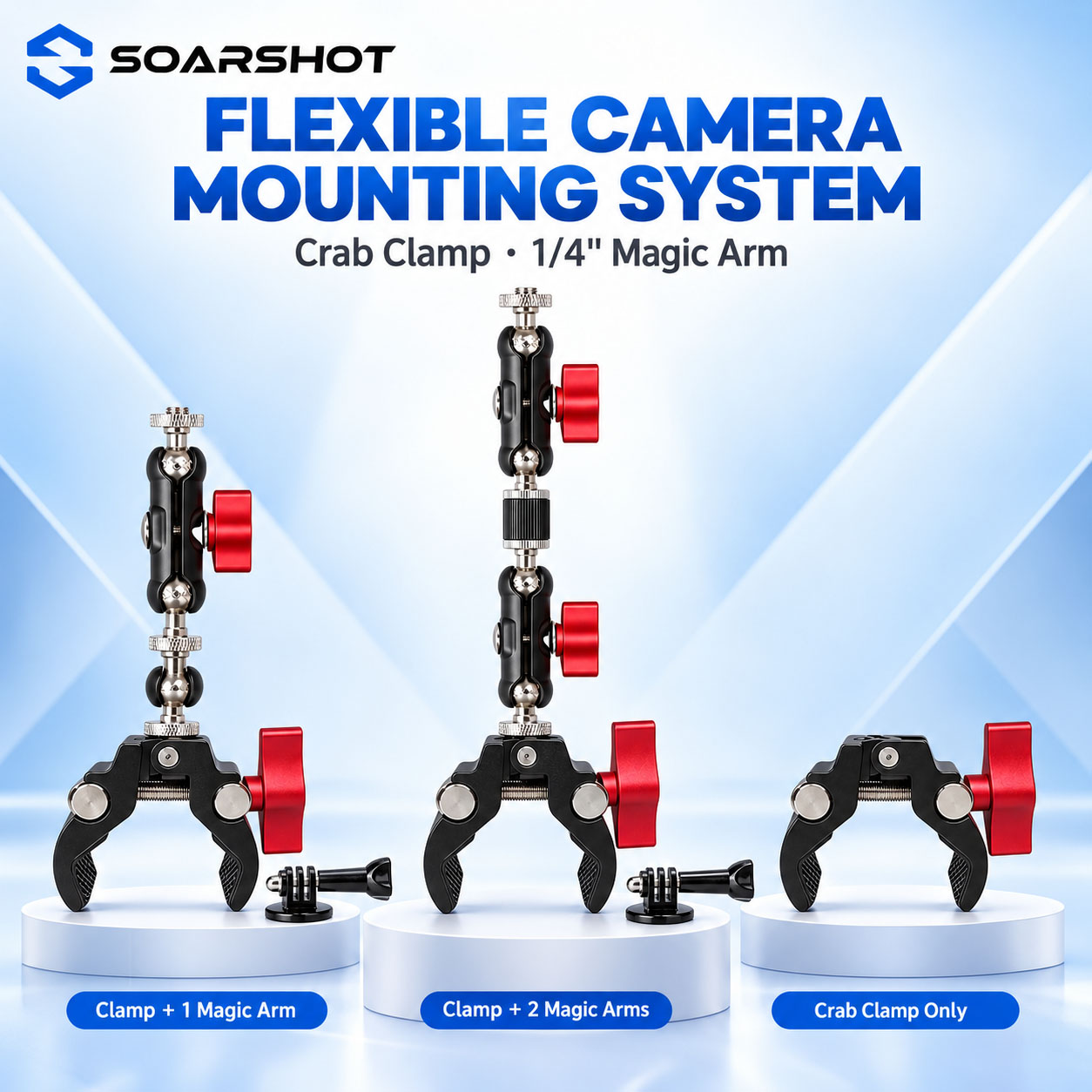 Photography Lighting Description - SOARSHOT Camera Crab Clamp Magic Arm