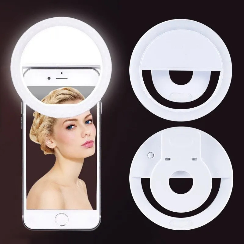 USB Rechargeable LED Selfie Ri - Photography Lighting Description 评论和价格