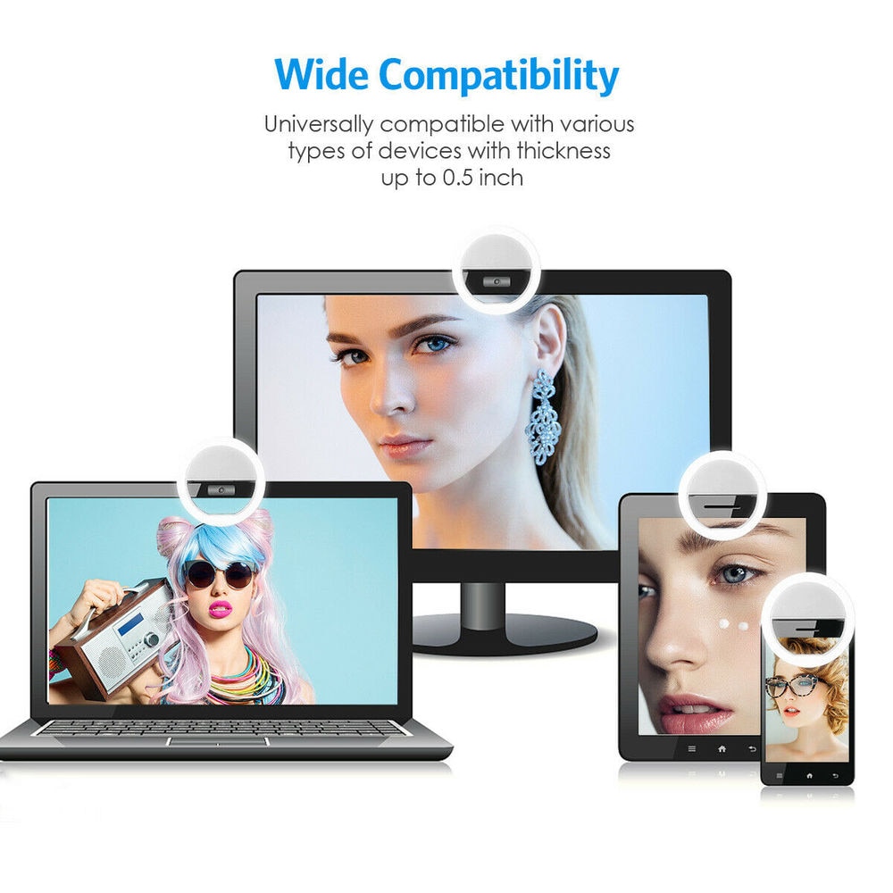 USB Rechargeable LED Selfie Ri - Photography Lighting Description 评论和价格