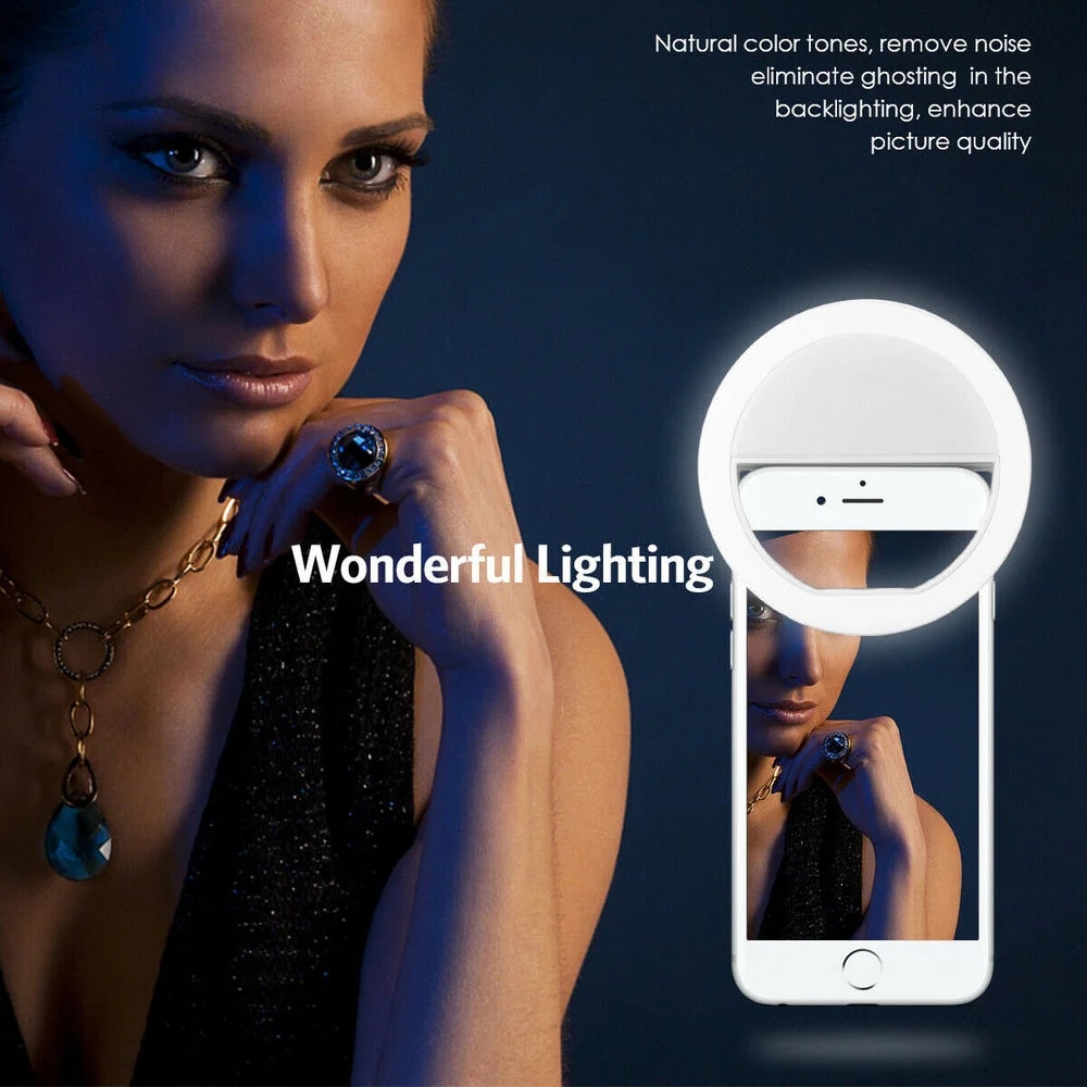 USB Rechargeable LED Selfie Ri - Photography Lighting Description 评论和价格